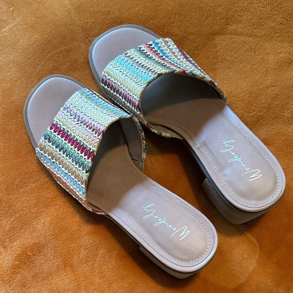 Wonderly Colorful Woven Slide Sandals